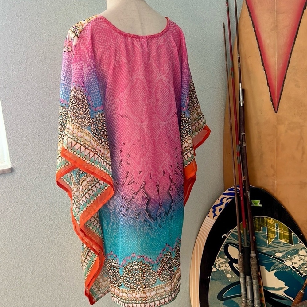 India Boutique,Absolutely Stunning Kaftan, Top, Cover-Up,Vacation Perfect,Size L - Picture 6 of 10